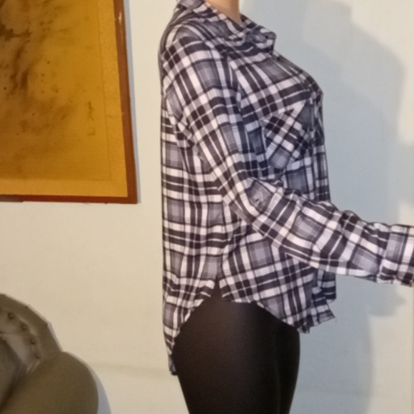 Anthropologie Eden and Olivia Checkered Plaid Knit Flannel - Picture 5 of 5